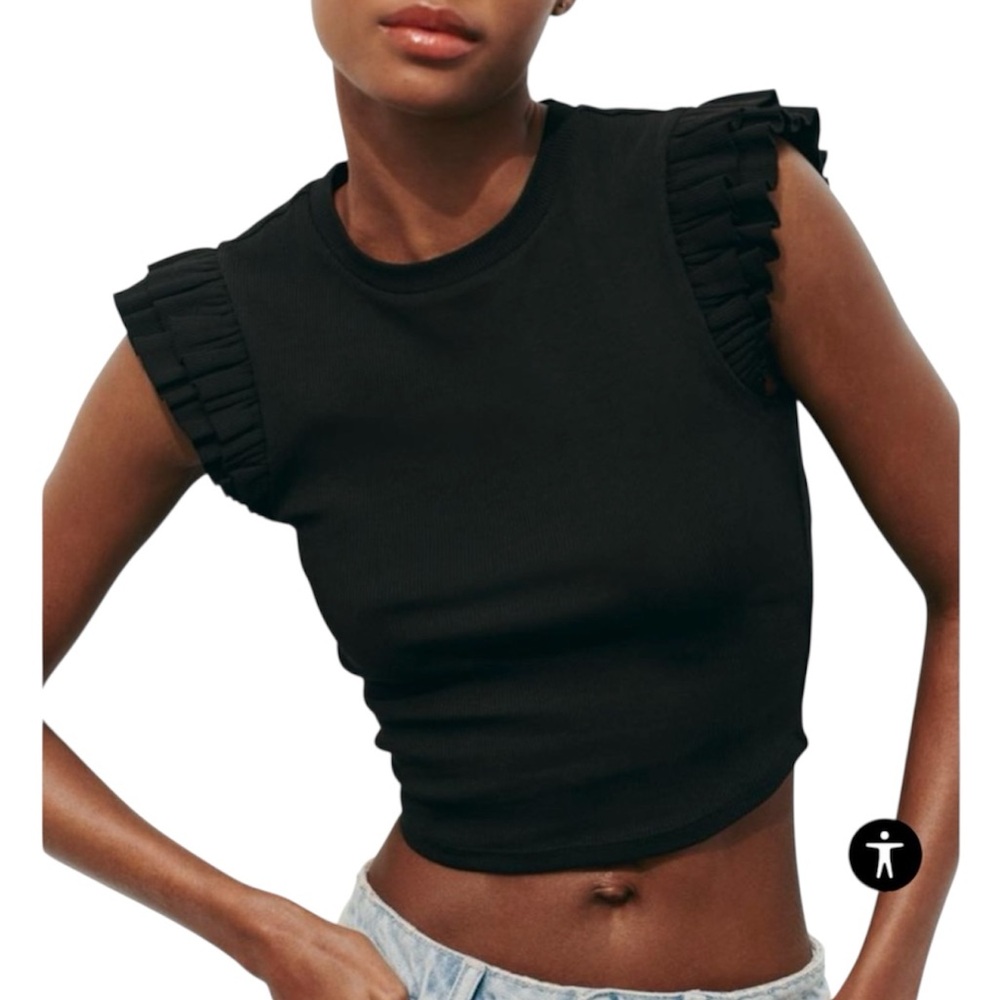 Zara ruffled sleeve top
